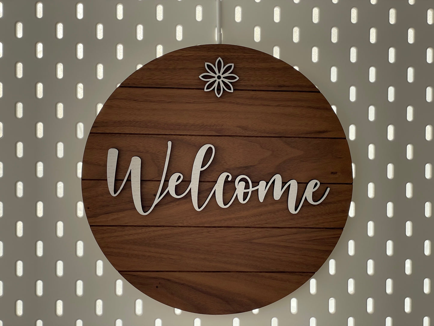 Small Round Sign - White & Natural